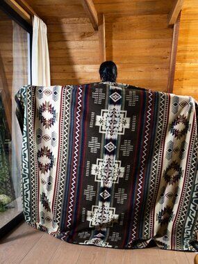 Handwoven Queen Alpaca Blanket | Native American Western Southwestern Home Decor